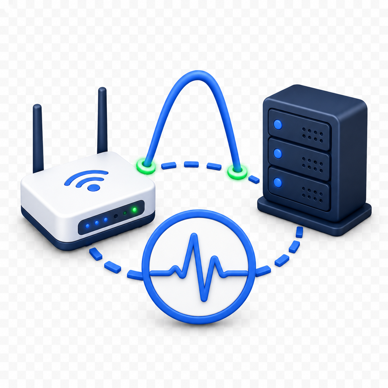 Ping test from router to server