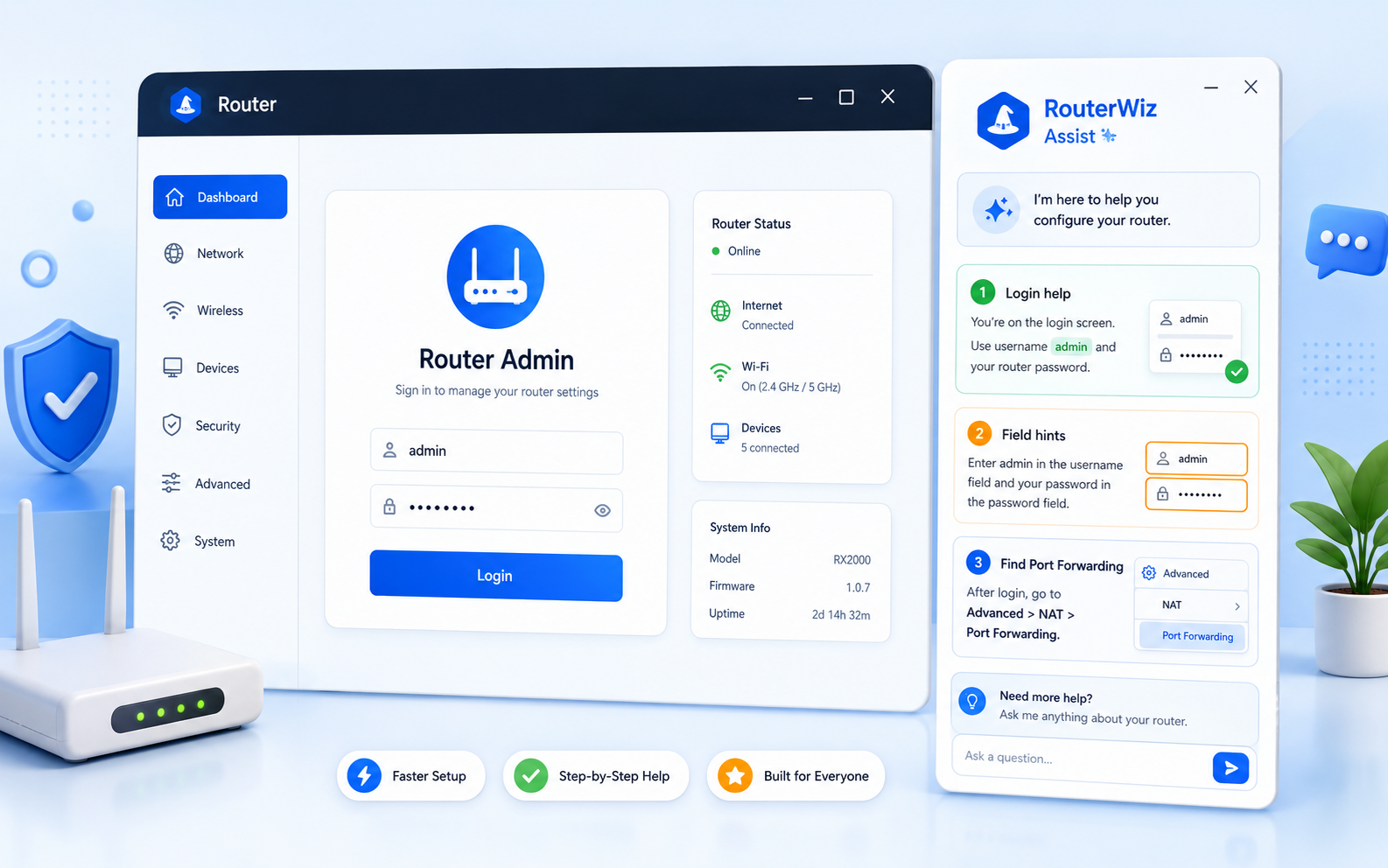 RouterWiz Desktop Assist 상세페이지 템플릿 미리보기