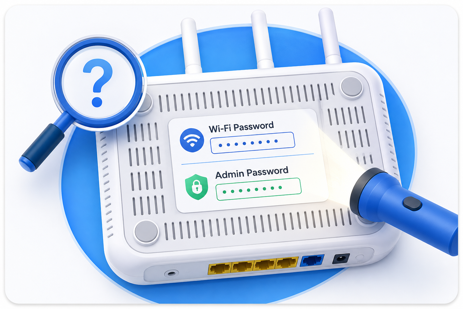 Router password label guide